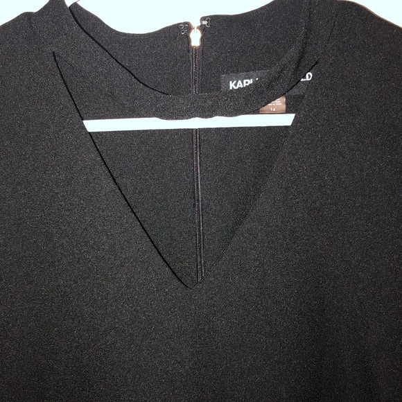 Karl Lagerfeld Cut Out Lace Trimmed Dress - Picture 2 of 6